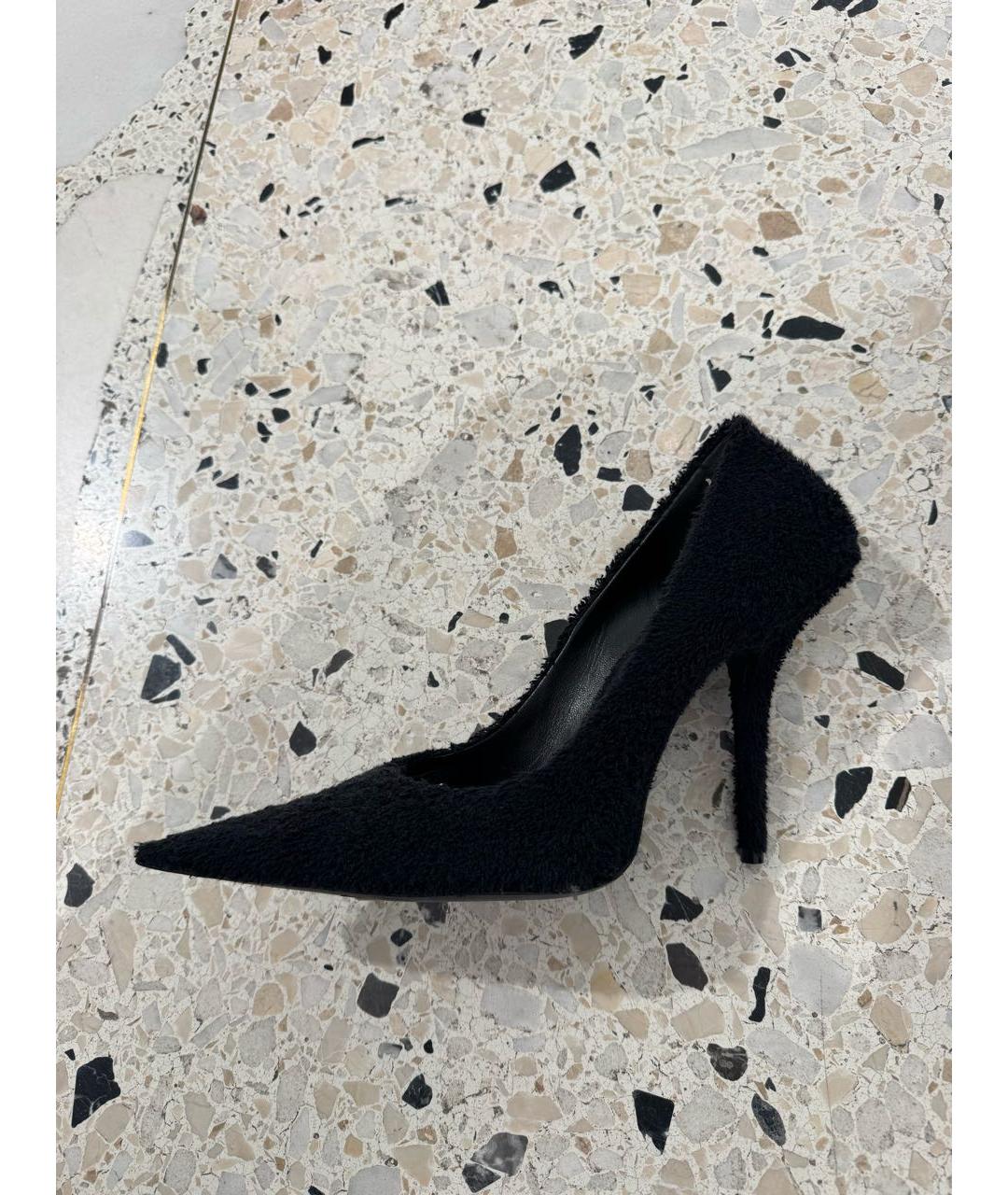 BALENCIAGA Черные текстильные туфли, фото 4