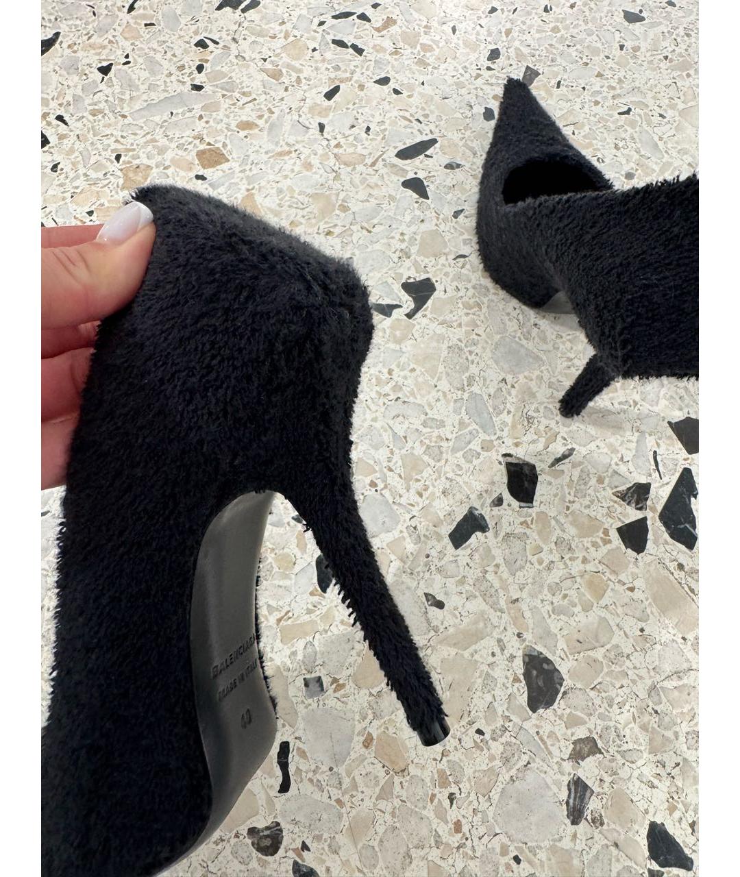 BALENCIAGA Черные текстильные туфли, фото 5