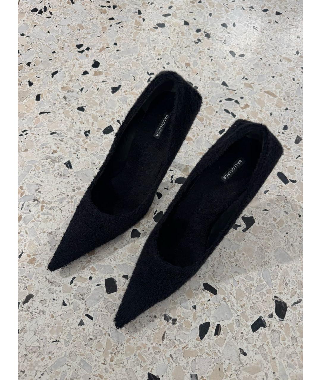 BALENCIAGA Черные текстильные туфли, фото 2