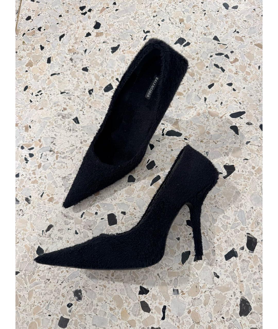 BALENCIAGA Черные текстильные туфли, фото 3