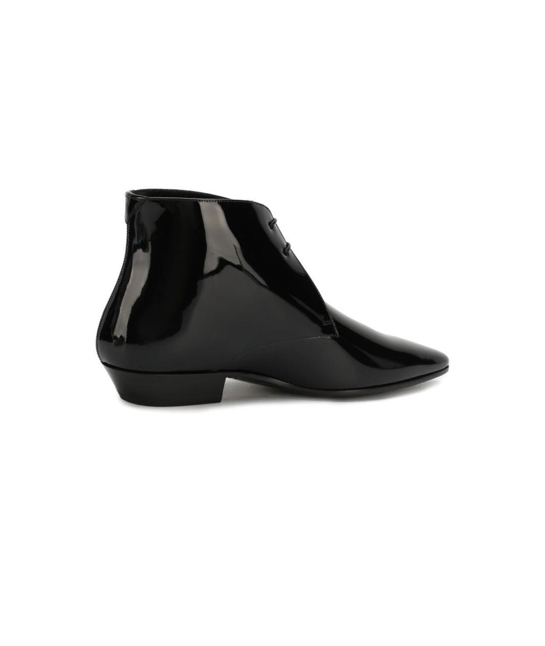 SAINT LAURENT Черные ботинки из лакированной кожи, фото 4