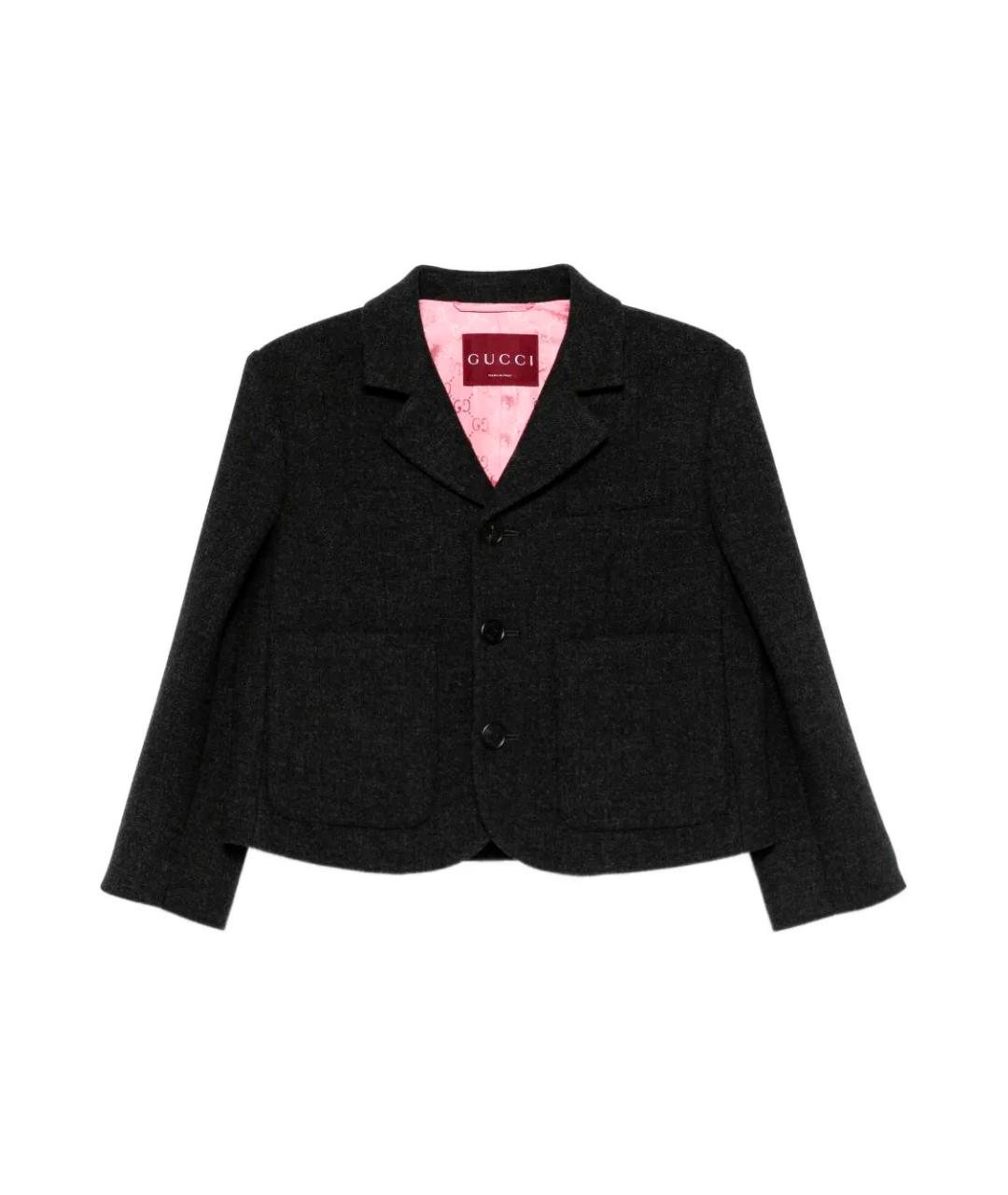 GUCCI Черный шерстяной жакет/пиджак, фото 1