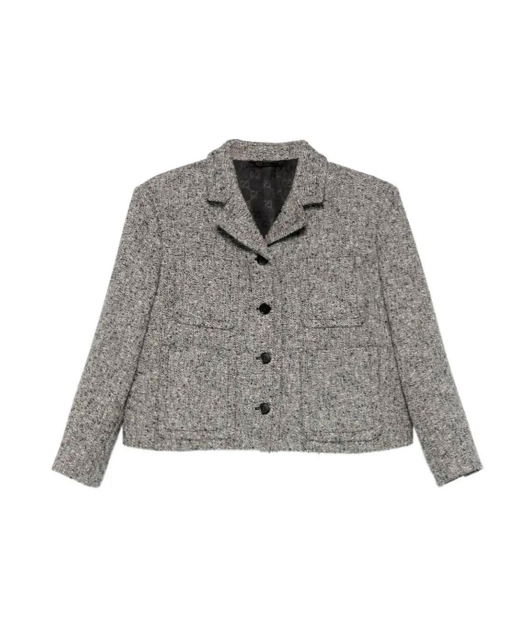 GUCCI Серый хлопковый жакет/пиджак, фото 1