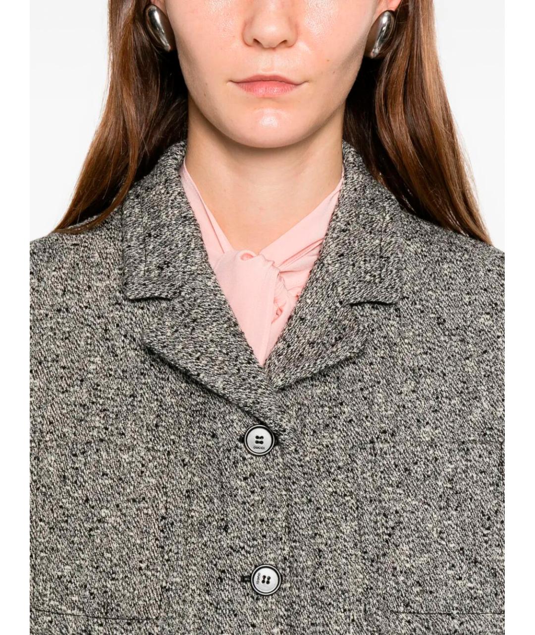 GUCCI Серый хлопковый жакет/пиджак, фото 2