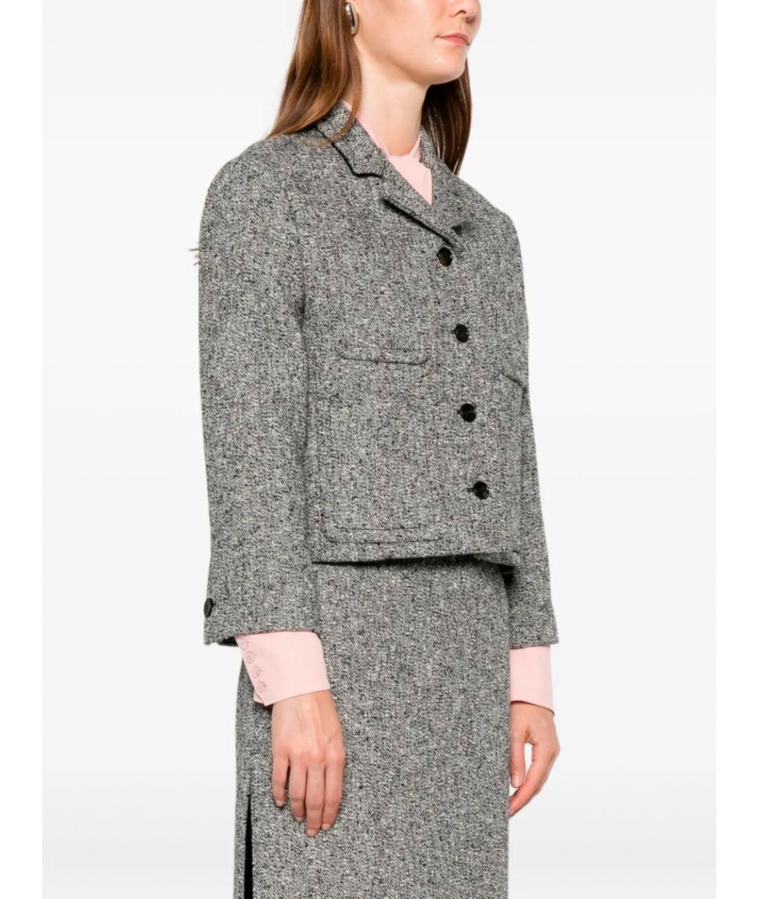 GUCCI Серый хлопковый жакет/пиджак, фото 3