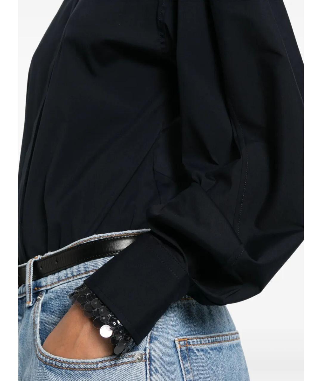 BRUNELLO CUCINELLI Темно-синяя хлопко-эластановая рубашка, фото 3