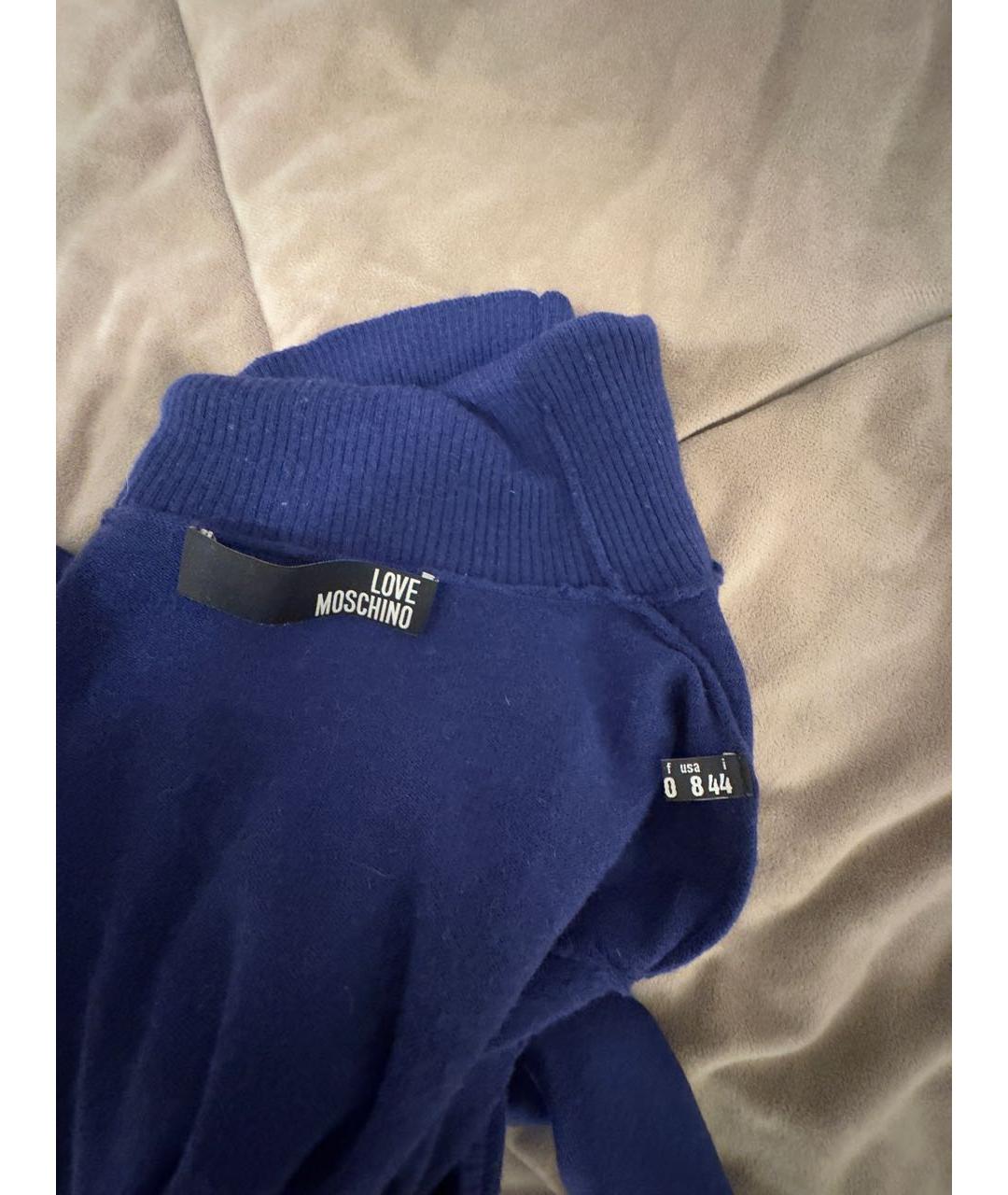 LOVE MOSCHINO Темно-синяя шерстяная водолазка, фото 2