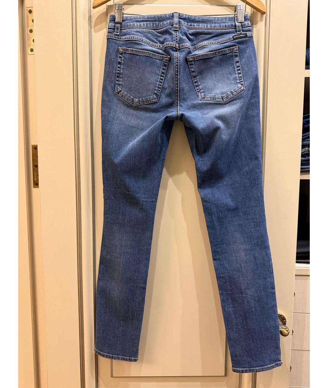 DOLCE&GABBANA Голубые хлопко-эластановые джинсы слим, фото 2