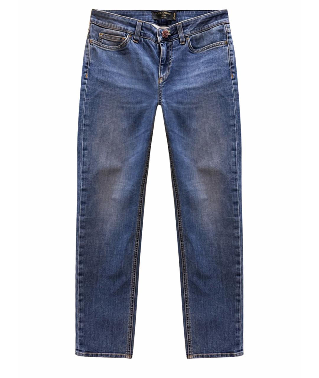 DOLCE&GABBANA Голубые хлопко-эластановые джинсы слим, фото 1