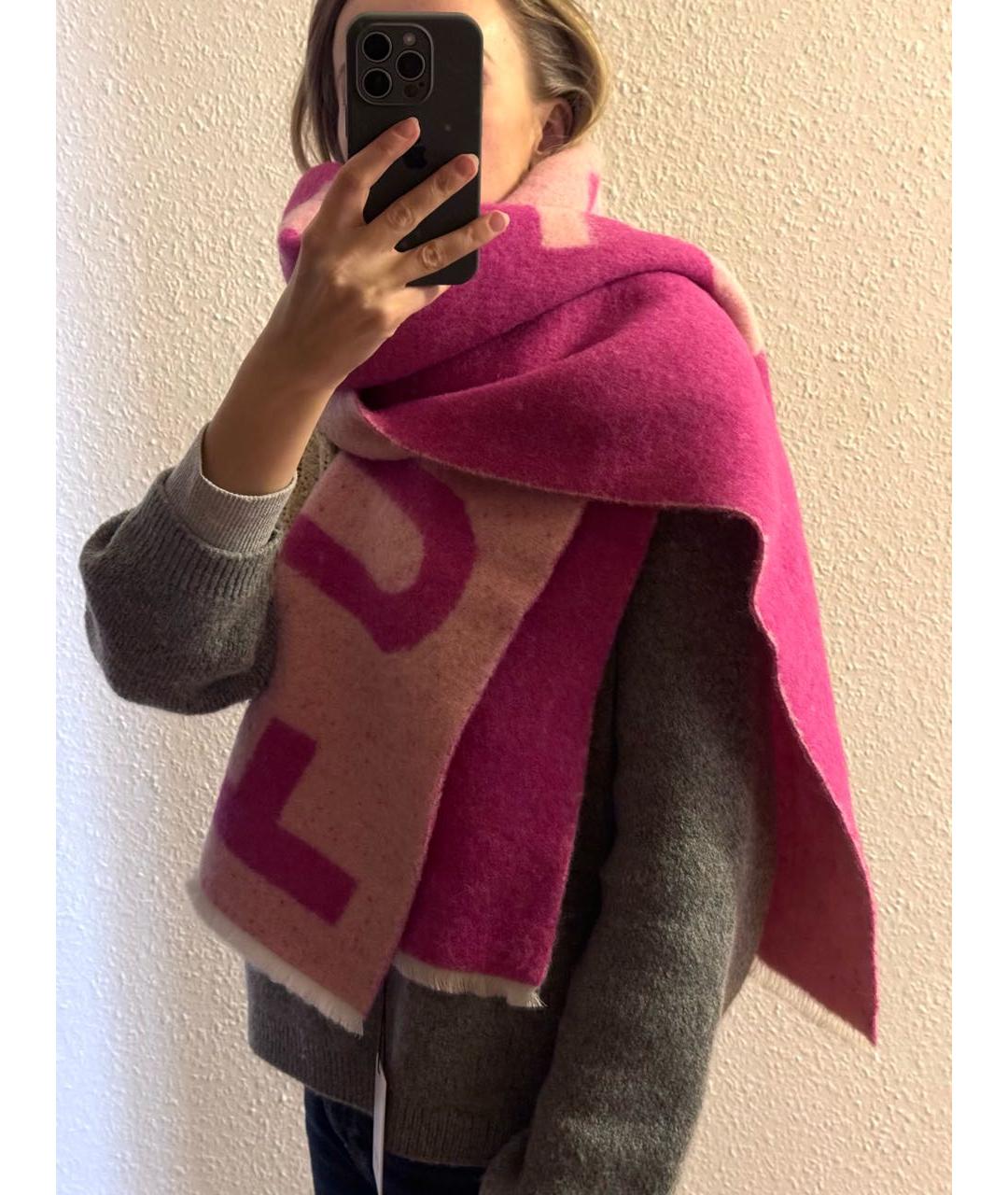 FURLA Фуксия шерстяной шарф, фото 7