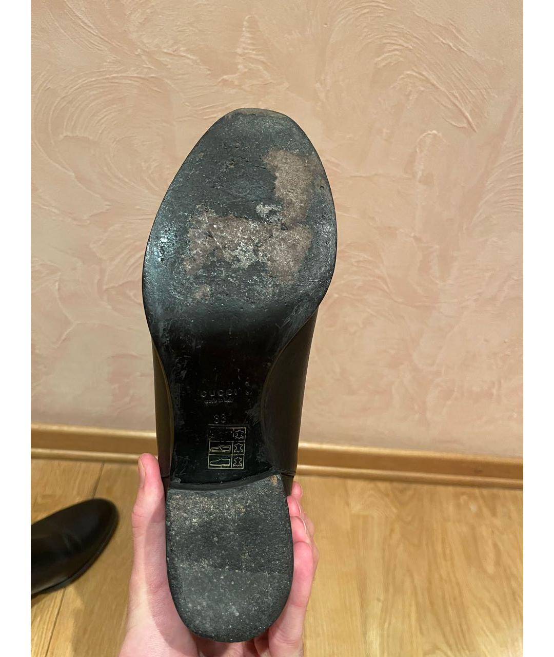 GUCCI Черные кожаные сапоги, фото 5