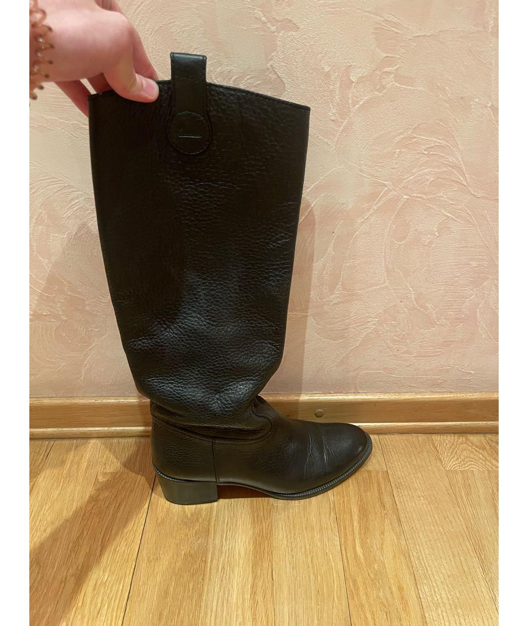 GUCCI Черные кожаные сапоги, фото 7