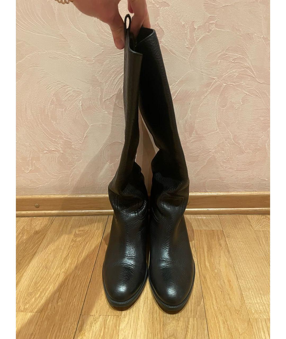 GUCCI Черные кожаные сапоги, фото 2