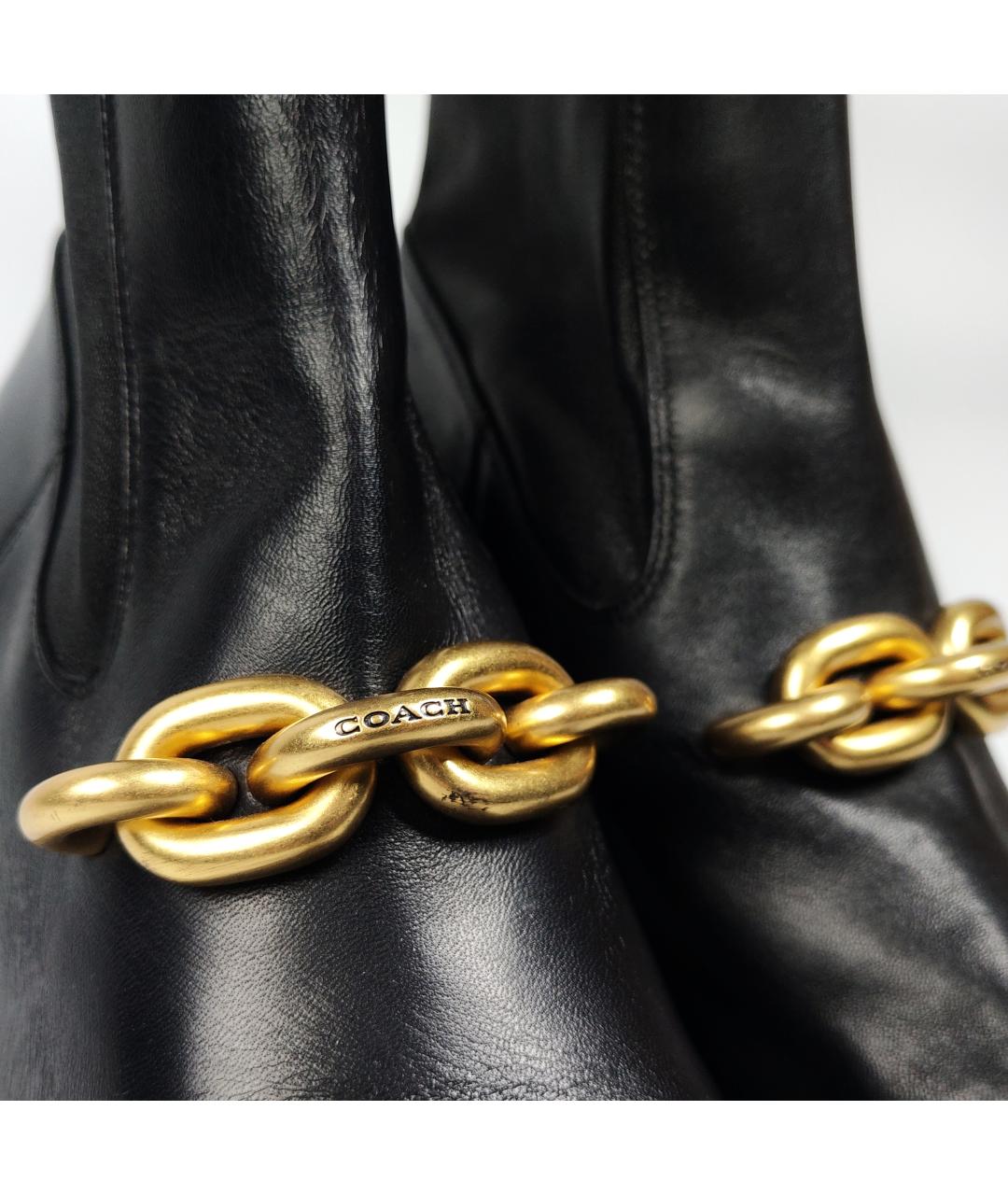 COACH Черные кожаные ботильоны, фото 6