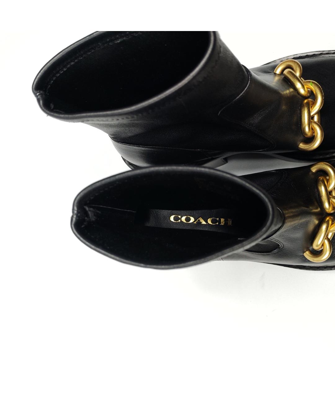 COACH Черные кожаные ботильоны, фото 3