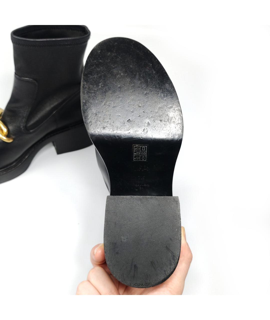COACH Черные кожаные ботильоны, фото 5