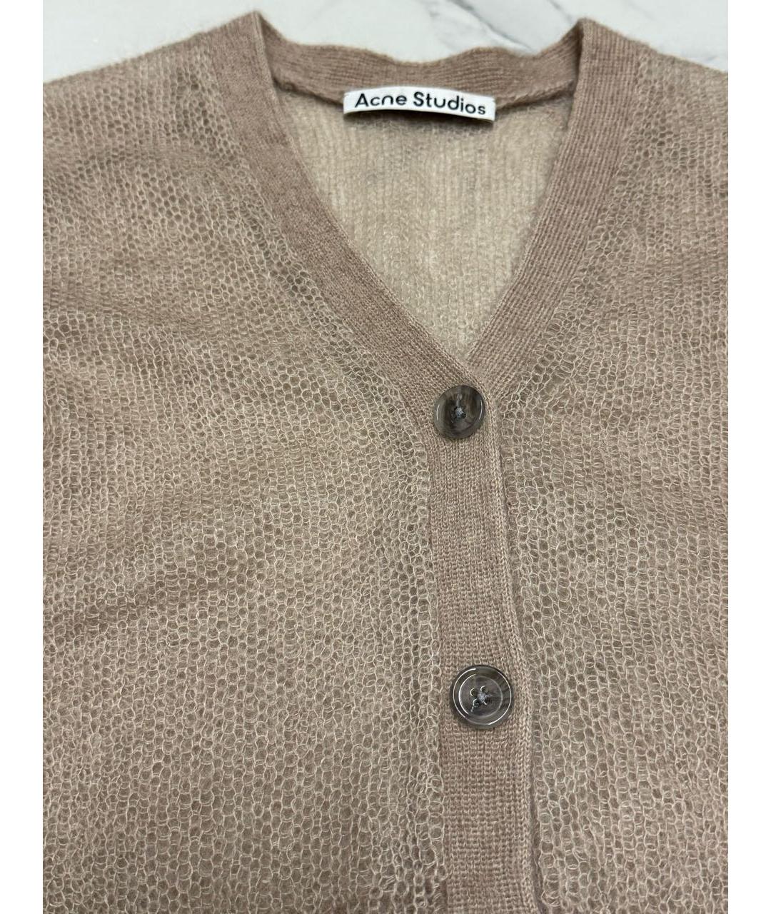 ACNE STUDIOS Бежевый шерстяной кардиган, фото 3