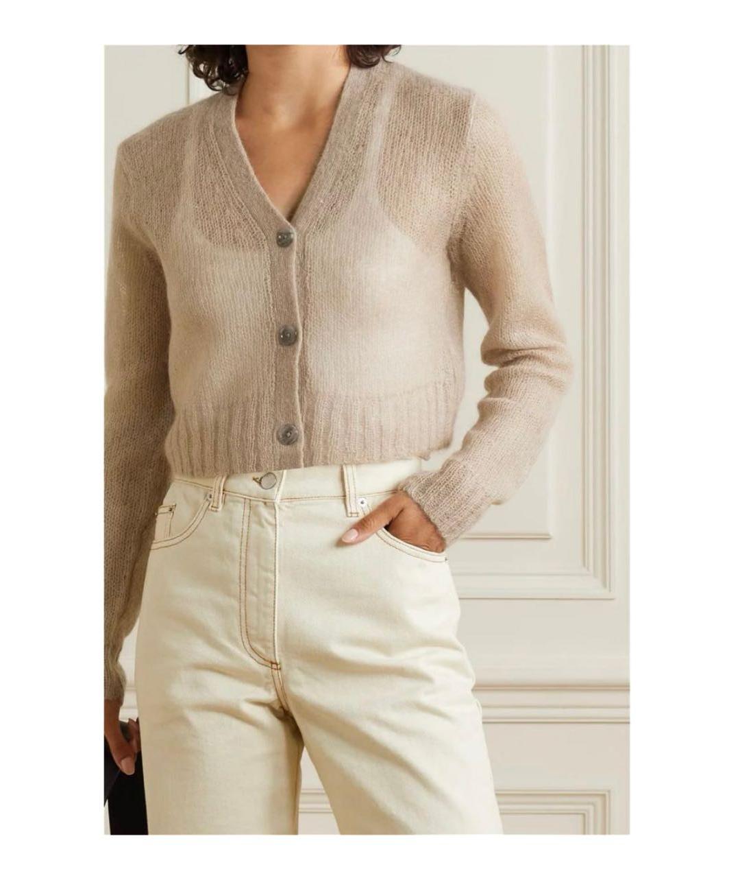 ACNE STUDIOS Бежевый шерстяной кардиган, фото 2