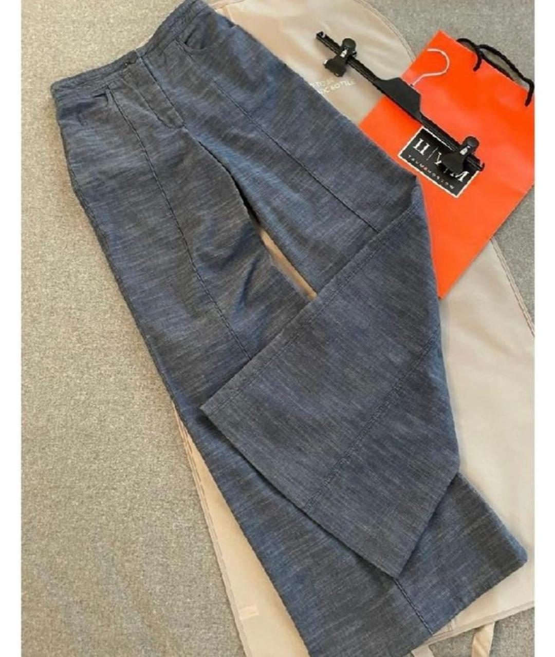 CHANEL Синие хлопковые джинсы клеш, фото 3