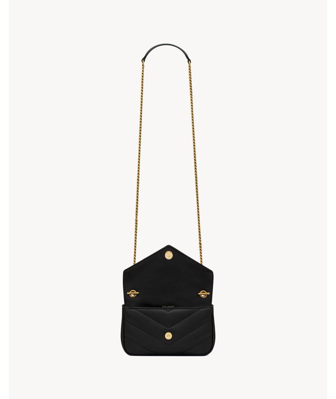 SAINT LAURENT Черная кожаная сумка через плечо, фото 5