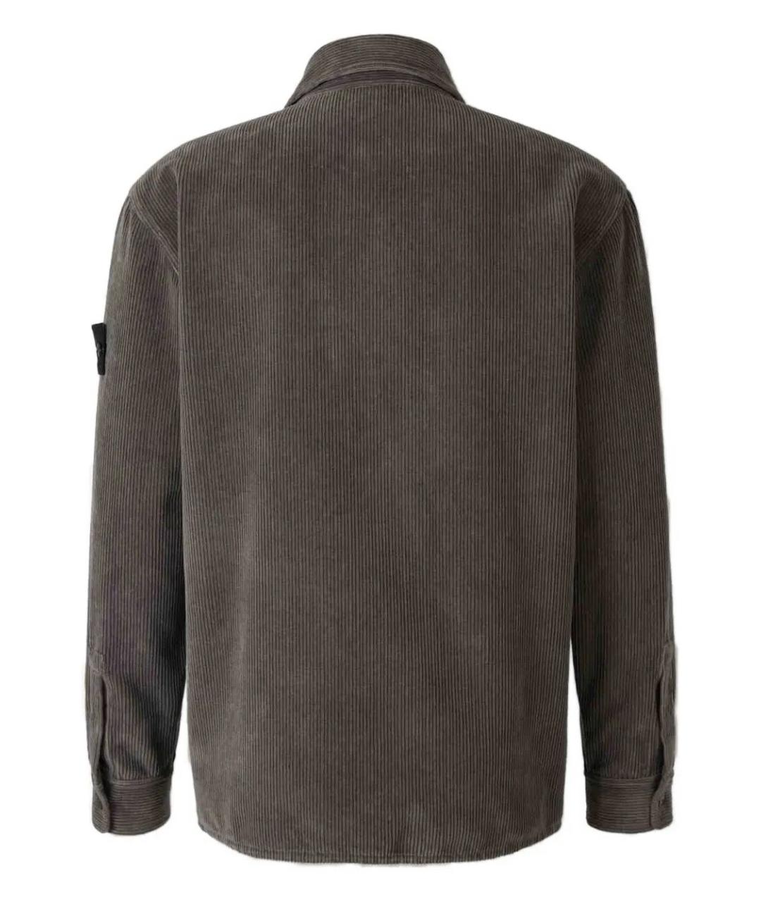 STONE ISLAND Серая хлопковая кэжуал рубашка, фото 2