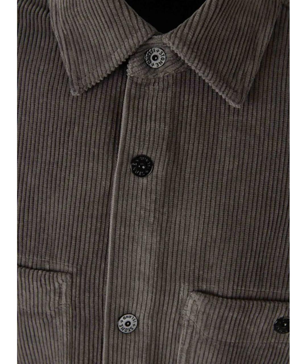 STONE ISLAND Серая хлопковая кэжуал рубашка, фото 4