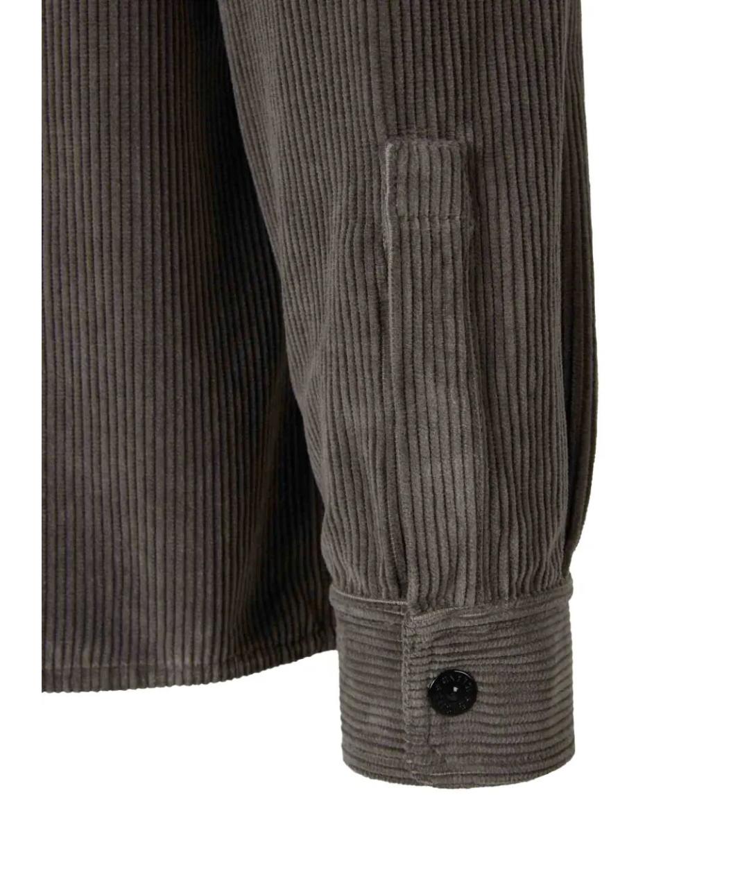 STONE ISLAND Серая хлопковая кэжуал рубашка, фото 5