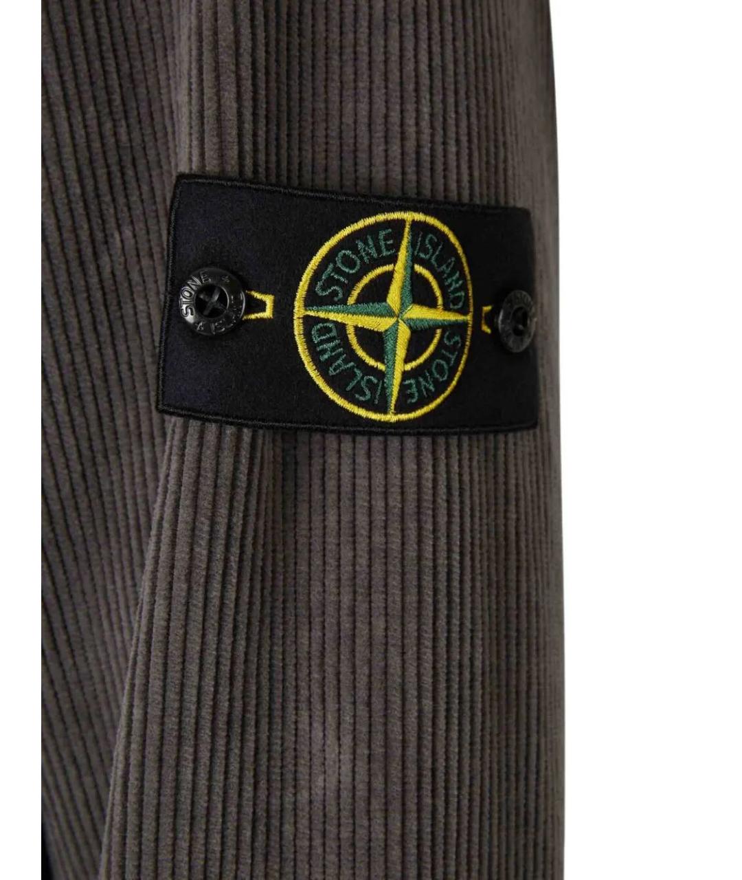 STONE ISLAND Серая хлопковая кэжуал рубашка, фото 3
