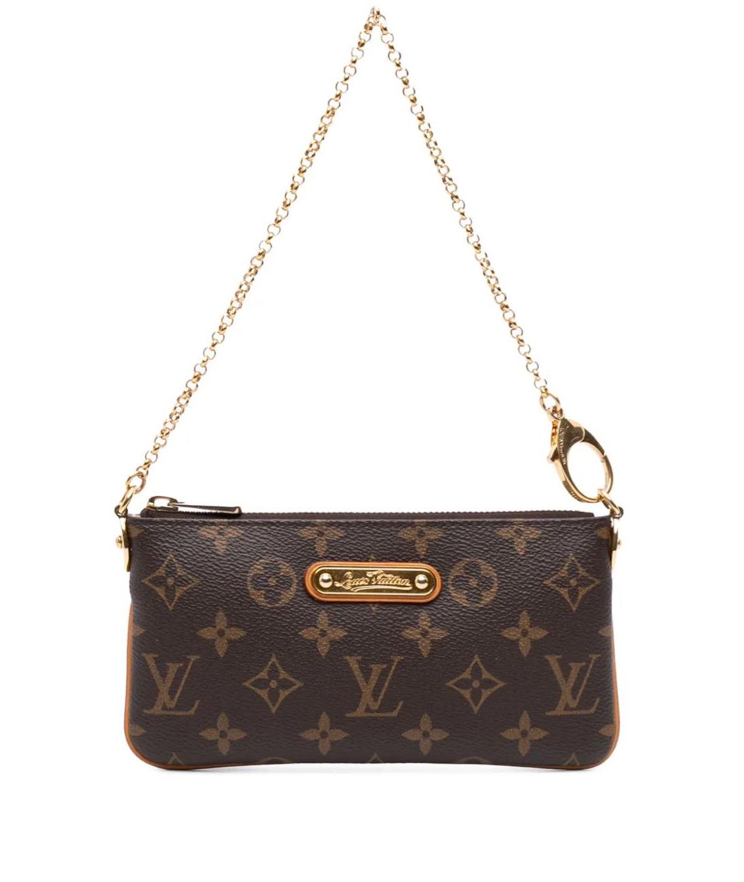 LOUIS VUITTON Коричневая кожаная сумка с короткими ручками, фото 3