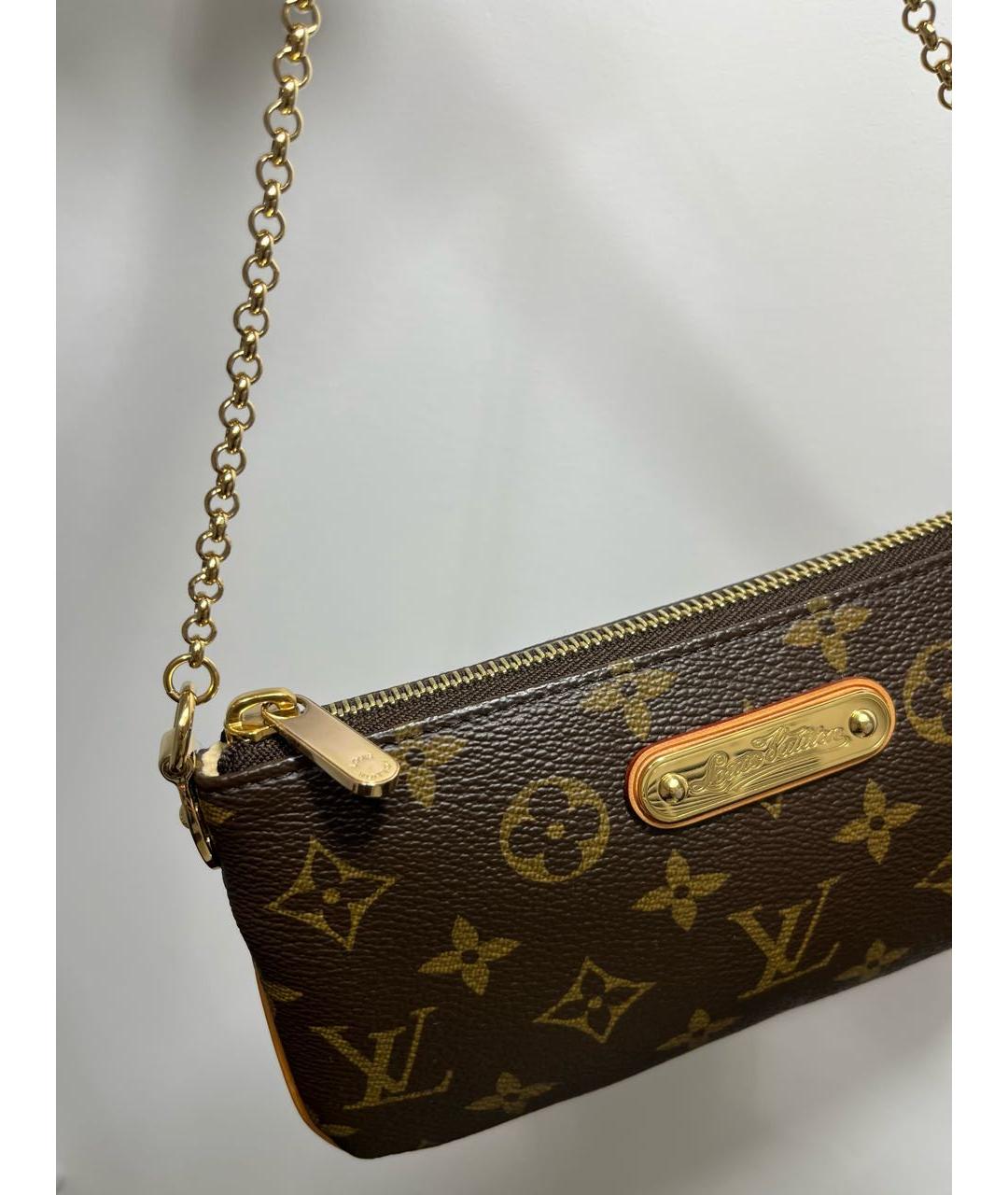 LOUIS VUITTON Коричневая кожаная сумка с короткими ручками, фото 2