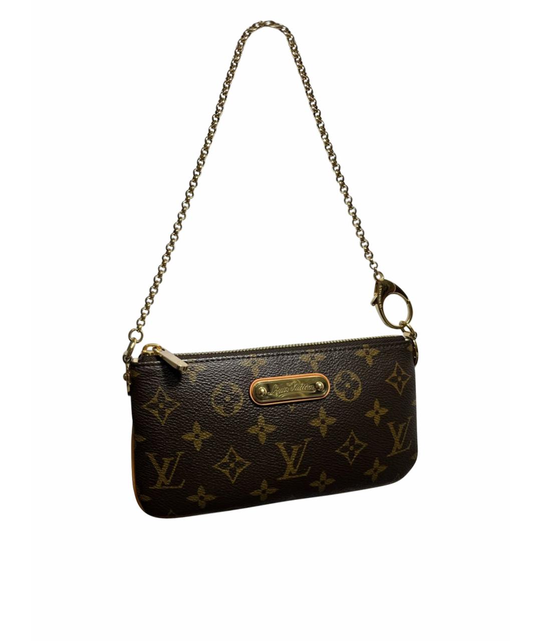 LOUIS VUITTON Коричневая кожаная сумка с короткими ручками, фото 2