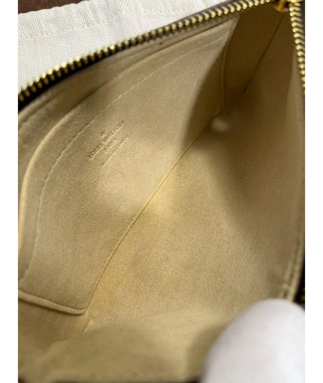 LOUIS VUITTON Коричневая кожаная сумка с короткими ручками, фото 8