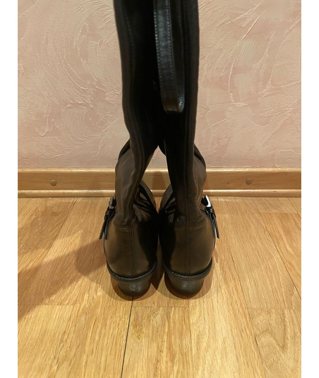 ERMANNO SCERVINO Черные кожаные сапоги, фото 4
