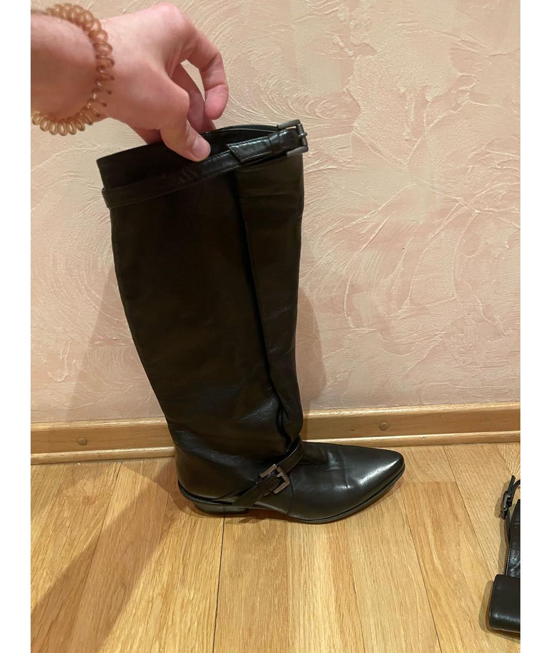 ERMANNO SCERVINO Черные кожаные сапоги, фото 6