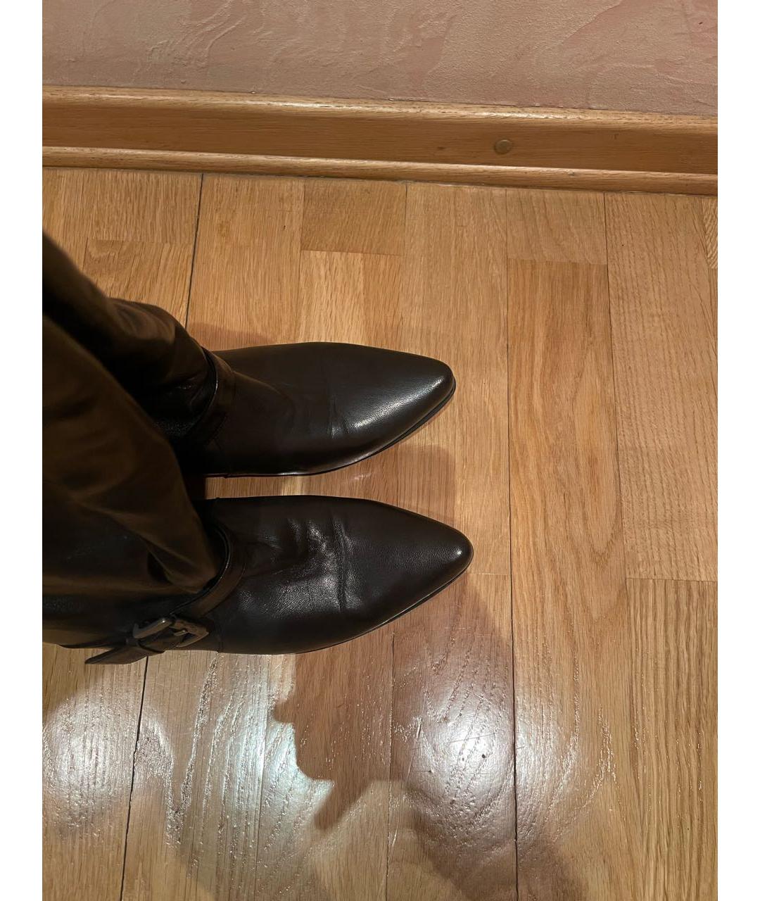 ERMANNO SCERVINO Черные кожаные сапоги, фото 3