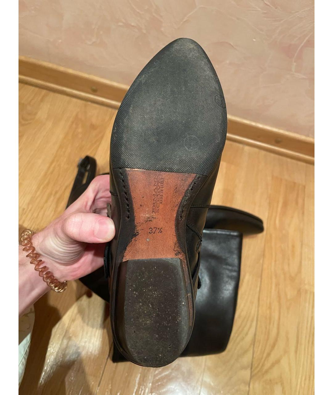 ERMANNO SCERVINO Черные кожаные сапоги, фото 5