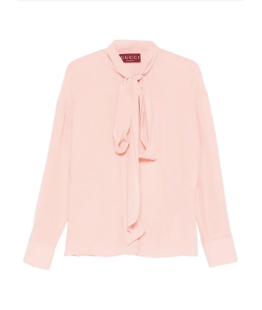 GUCCI Розовая шелковая блузы, фото 1