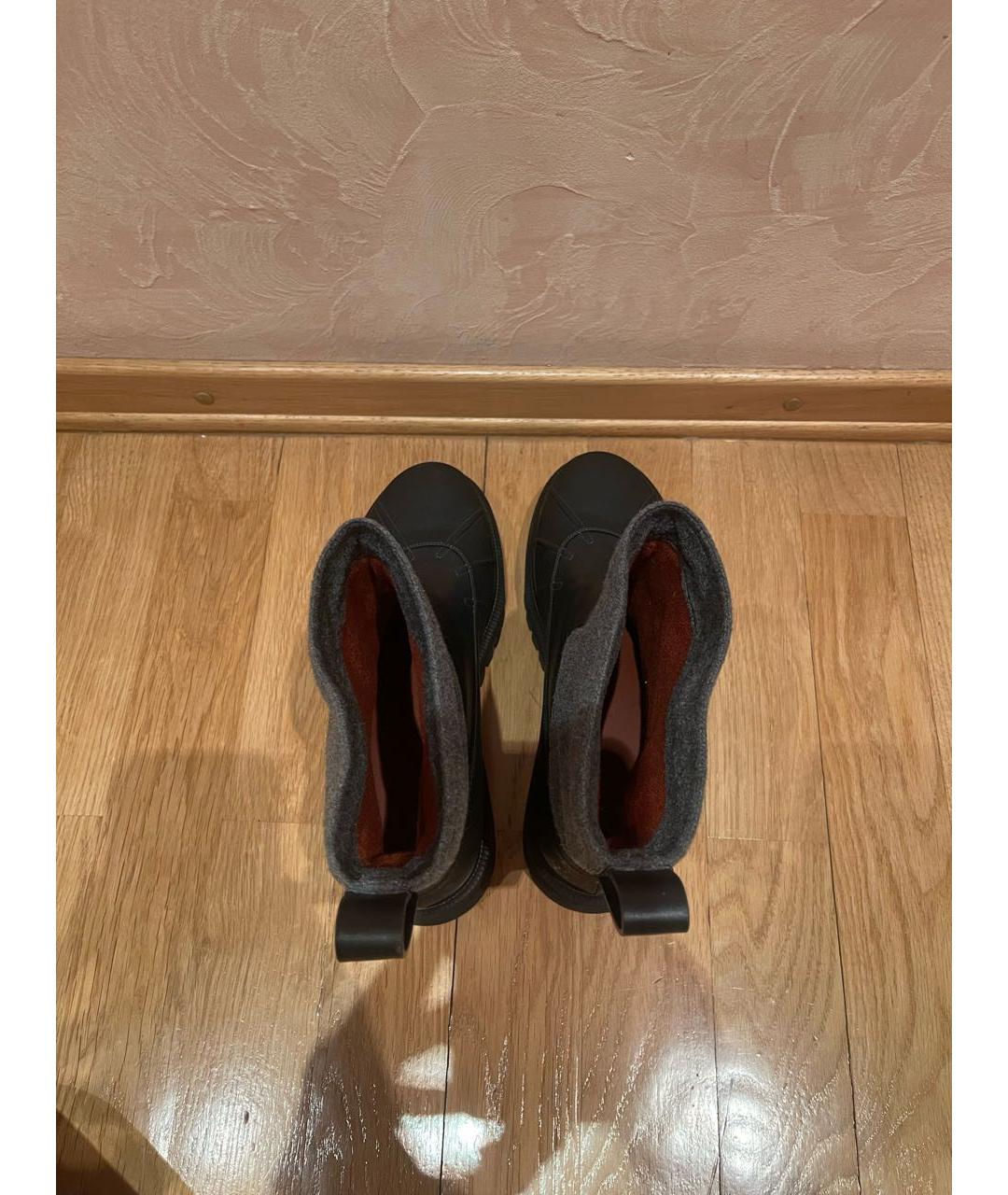 LORO PIANA Серые кожаные полусапоги, фото 3