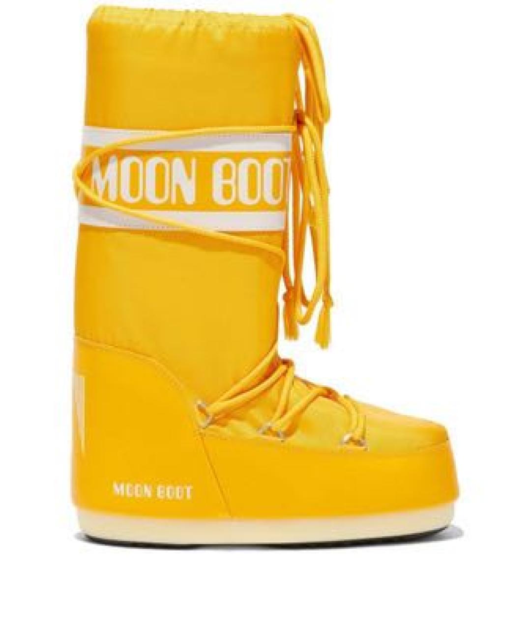 MOON BOOT Желтые высокие ботинки, фото 1