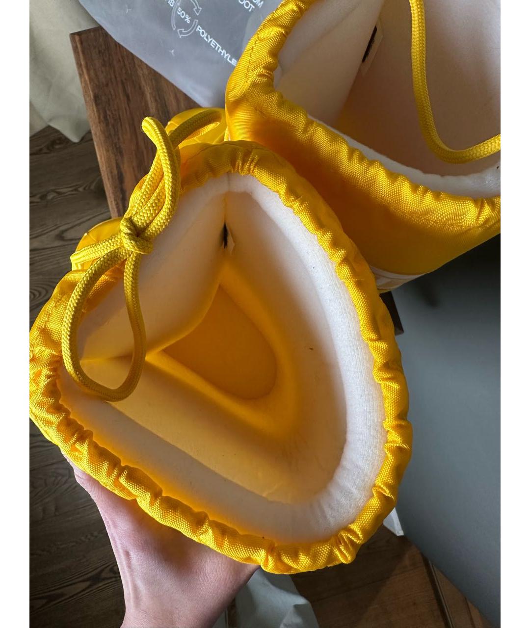 MOON BOOT Желтые высокие ботинки, фото 6