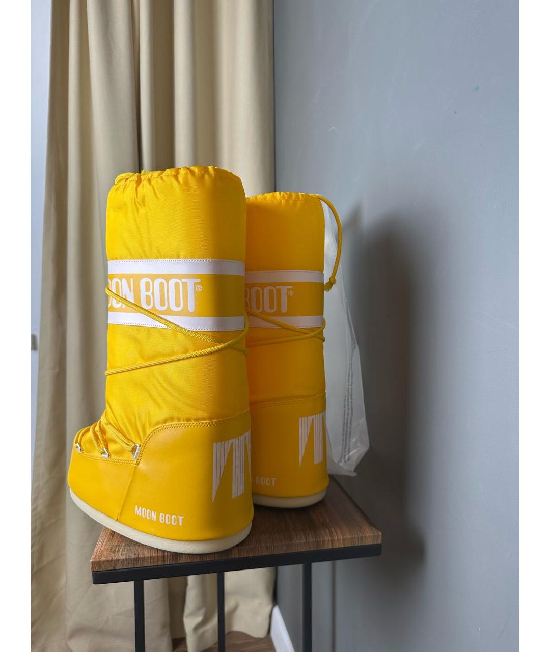 MOON BOOT Желтые высокие ботинки, фото 3