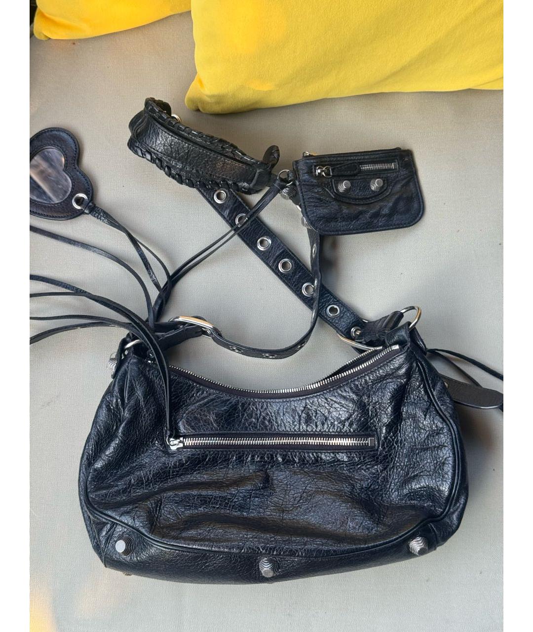 BALENCIAGA Черная кожаная сумка через плечо, фото 3