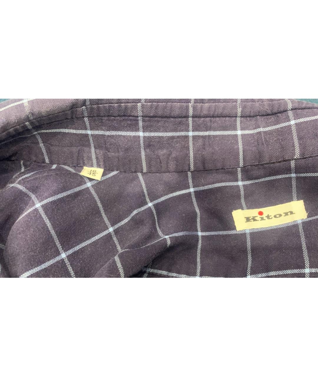 KITON Синяя хлопковая кэжуал рубашка, фото 3