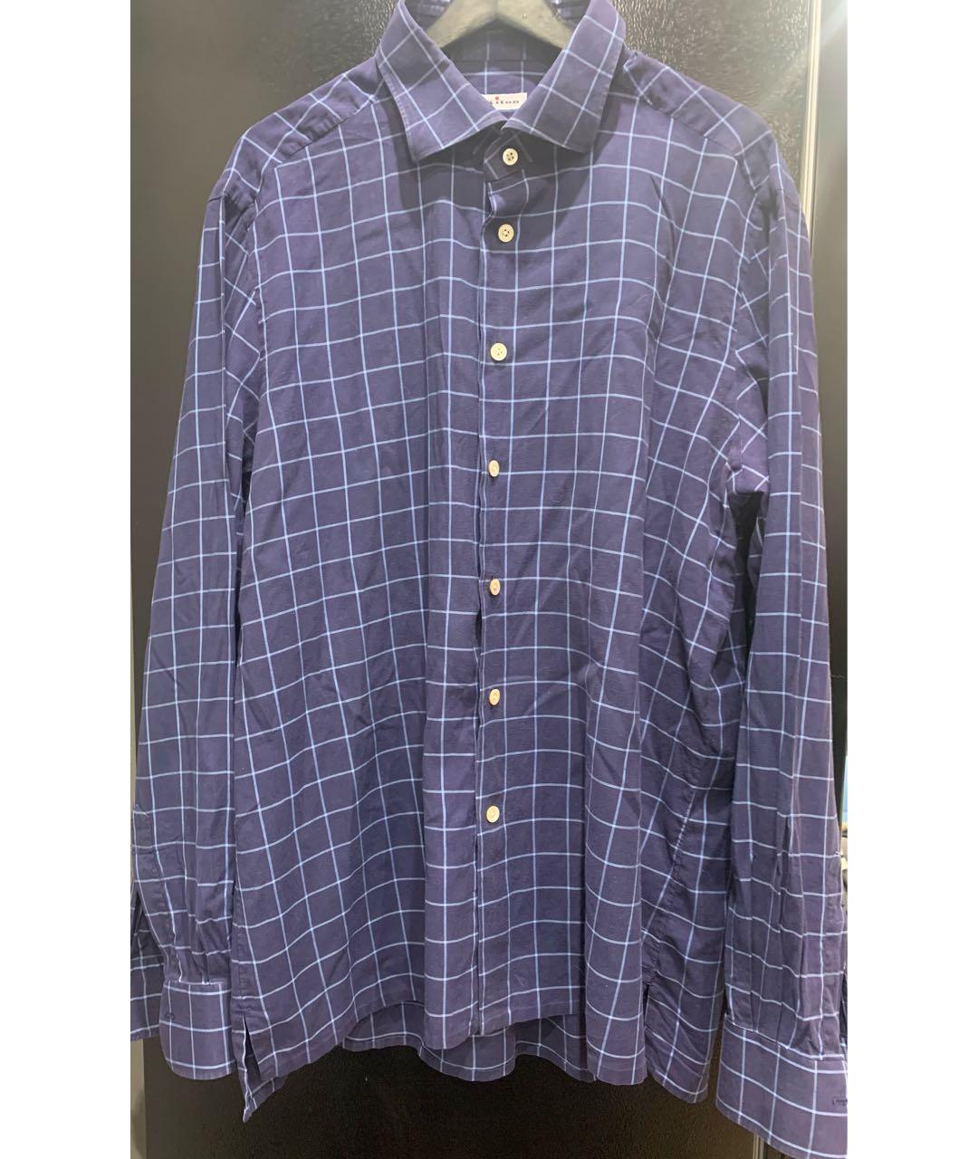 KITON Синяя хлопковая кэжуал рубашка, фото 5