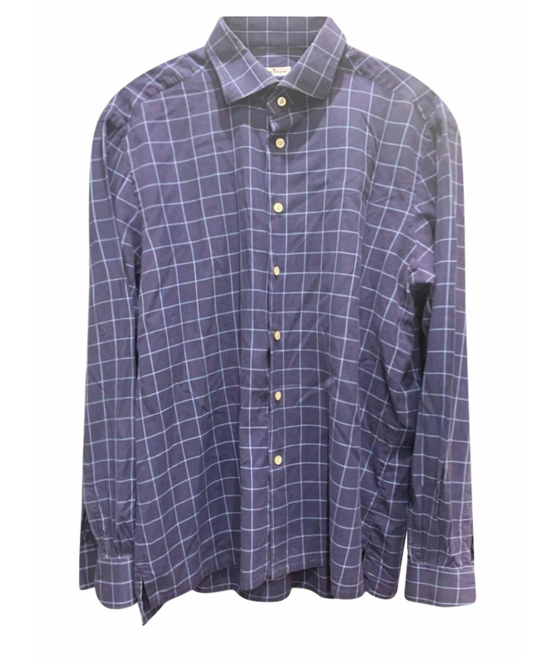 KITON Синяя хлопковая кэжуал рубашка, фото 1