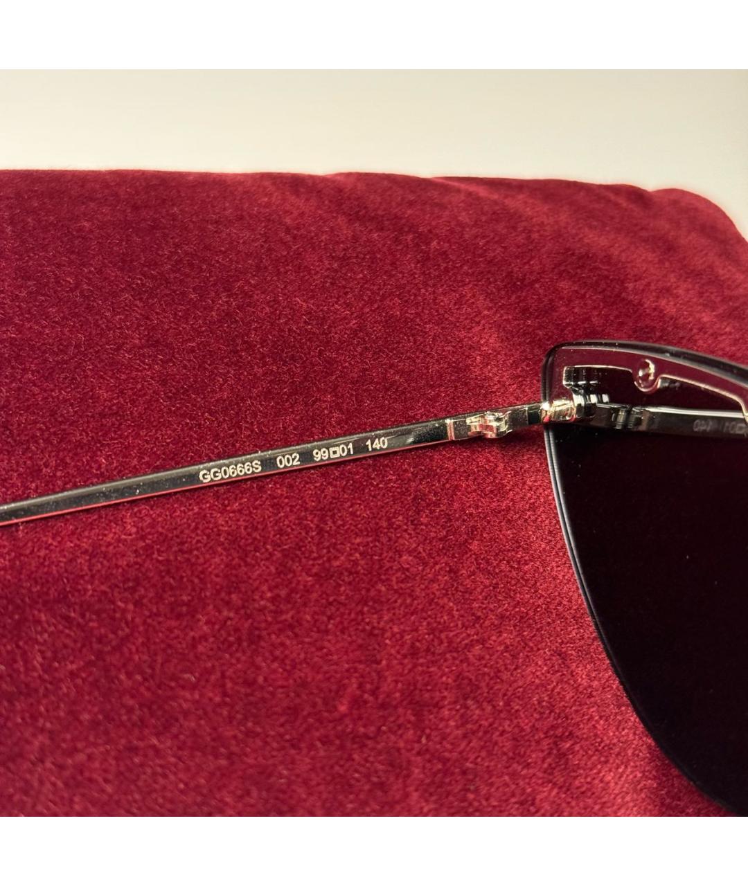 GUCCI Серебряные металлические солнцезащитные очки, фото 5