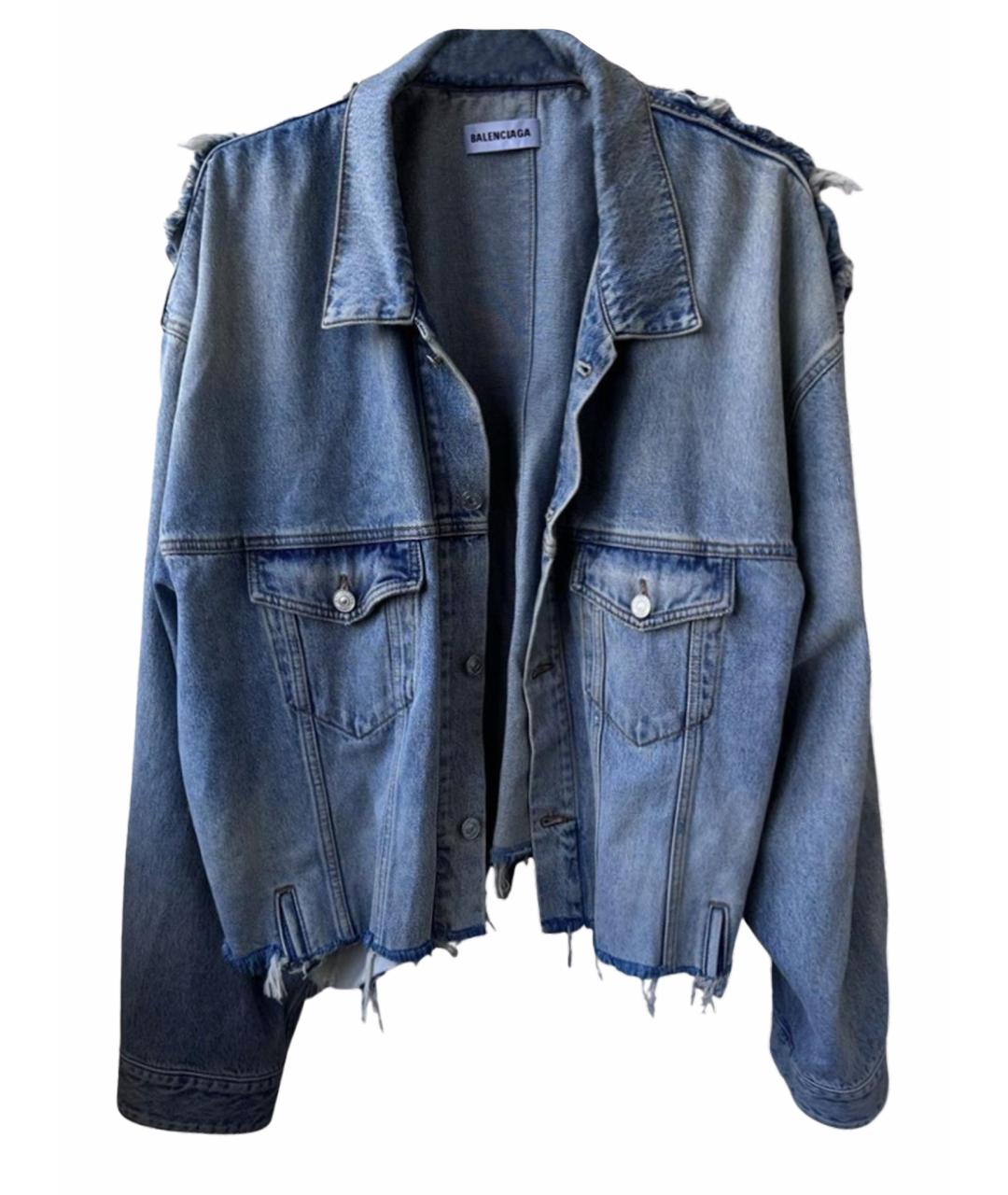 BALENCIAGA Голубая деним куртка, фото 1