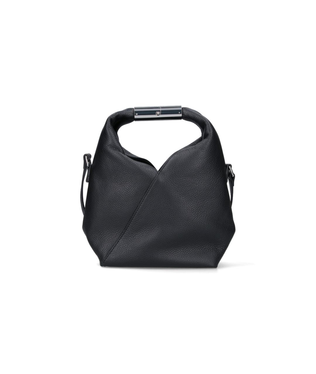 MM6 MAISON MARGIELA Черная кожаная сумка с короткими ручками, фото 1