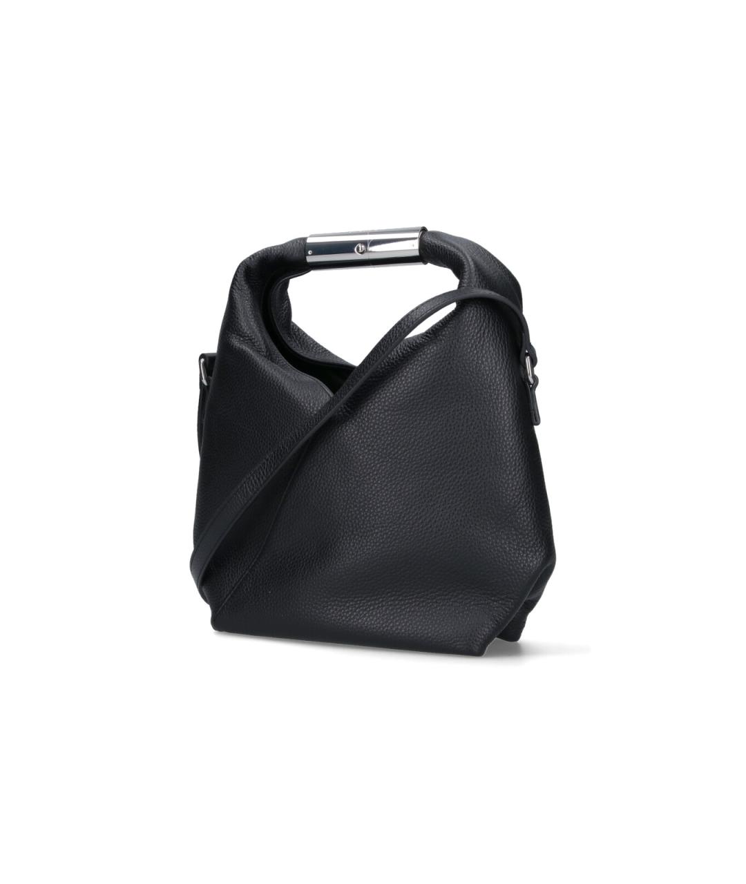 MM6 MAISON MARGIELA Черная кожаная сумка с короткими ручками, фото 2