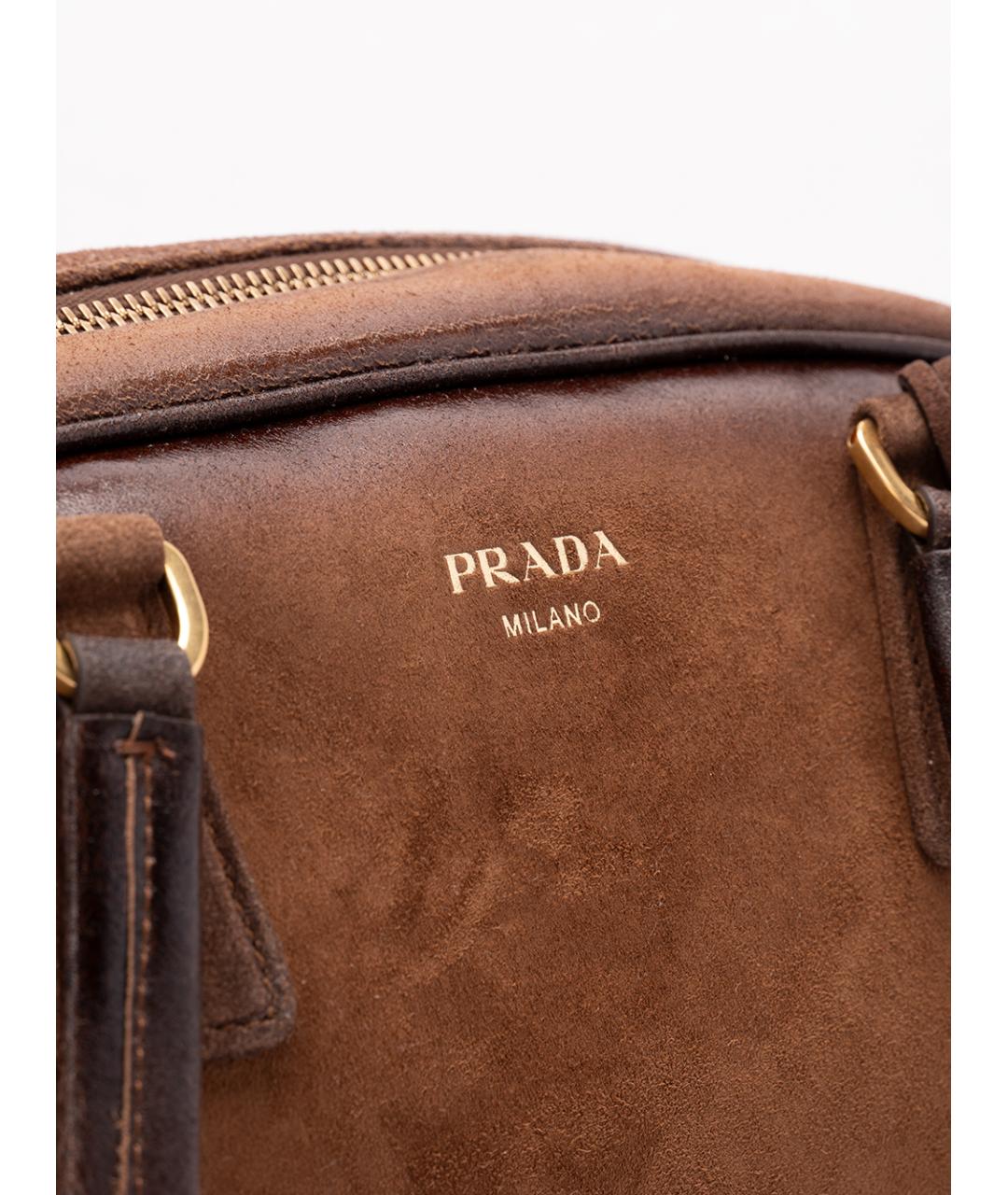 PRADA Коричневая кожаная сумка через плечо, фото 4